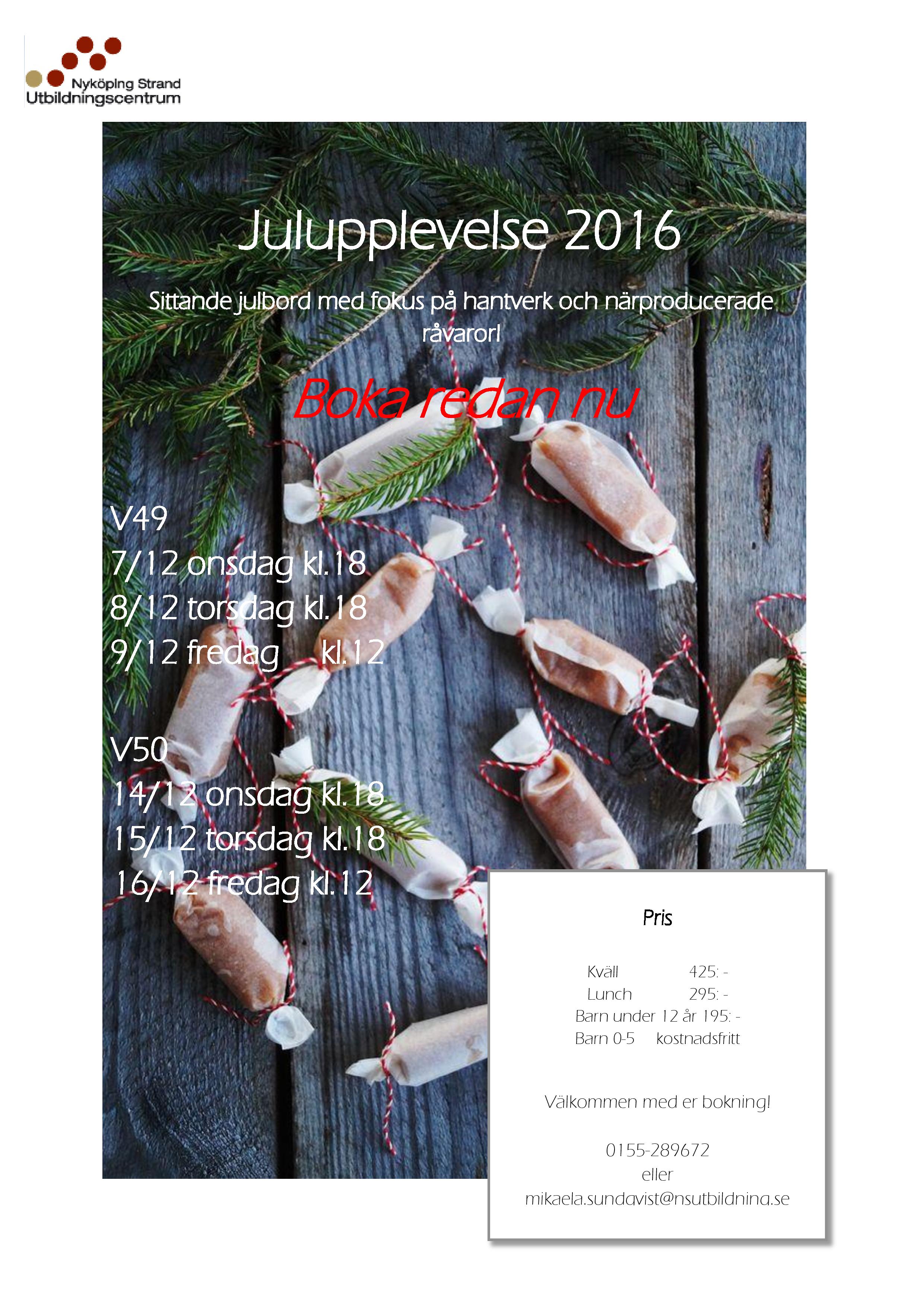 Dags att boka julupplevelse 2016